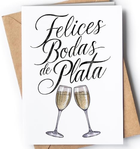 Greeting Cards for Everyone Tarjeta de Felicitación de Bodas de Plata - Tarjeta Regalo Original 25 Aniversario de Bodas de Plata - Ideas 25 Aniversario - 25 Años de Casados - Felices Bodas de Plata