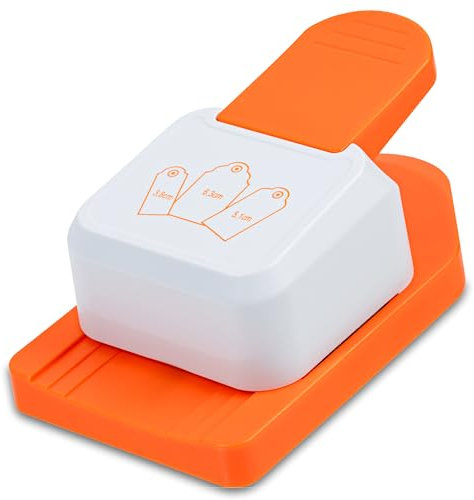 Etikettenstanzer 3in1 – für Breiten 3,8 cm / 5,1 cm / 6,3 cm – für Geschenkanhänger mit Aufhängeloch, Labels, DIY Basteln & Scrapbooking - Anhängerstanzer Papierstanzer