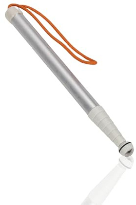 Canne télescopique réfléchissante - Canne de Marche Aveugle Blanche - Canne de Marche Aveugle Pliable - Antidérapante et résistante aux Chocs - avec Sac de Rangement (,)