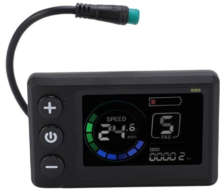 Glomora S869 Electric Scooter LCD Display, LCD Display für Fahrrad farbenfrohe Elektrofahrrad-Farbanzeigescheibe 5-poliger wasserdichter Stecker Multi-Spannung 24V/36V/48V für Rennradfahr Mountainbik