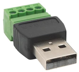 PEVive USB 2.0 A-Stecker auf 4-polige Schraubklemmen-Adapter, lötfreie Anschlüsse, schnelle Einstellungen, Stecker auf Adapter, USB-Block-Adapter