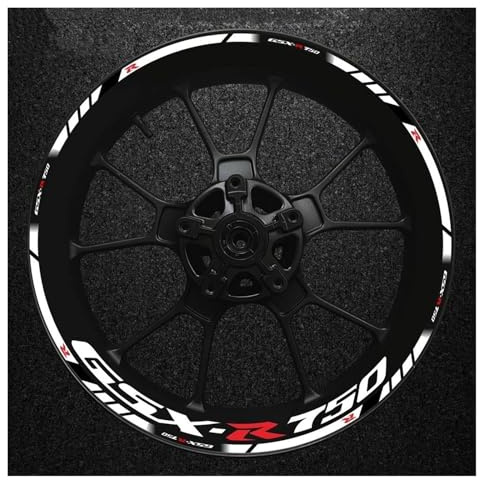 Felgenrandaufkleber Motorrad 17 Zoll Felgenaufkleber Aufkleber Für Suzuki GSXR750 GSX-R750 Gsxr 750r Reflektierende Nabenstreifen Band Radaufkleber Aufkleber Komplettset Felgenaufkleber(Farbe 14)