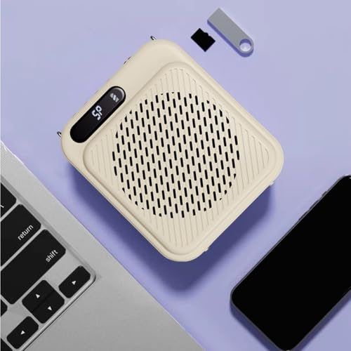 FUANA Amplificateur de voix portable 10 W avec micro filaire, 25 heures de lecture, entrée 3,5 mm pour enseignants et guides touristiques, câble d'écouteurs noir