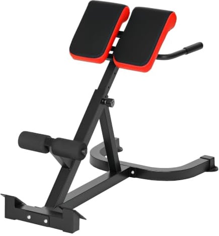 SPORTNOW Hyperextension Rückentrainer Höhenverstellbar mit Beinfixierung | Haltegriffen, Römische Bank, Multifunktionales Workout Bench bis 120 kg, Rückenstrecker für Zuhause, Fitness