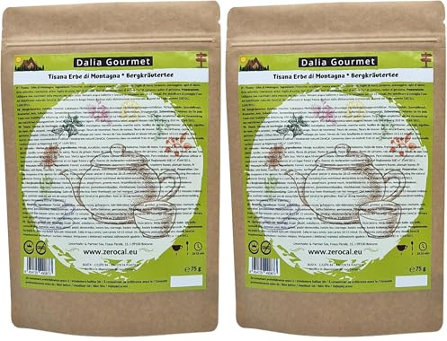 Kräutertee lose | Bergkräutertee 75 g | Premium Qualität | Glutenfrei | Laktosefrei | Vegan (Packung mit 2)