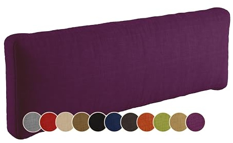 sunnypillow Palettenkissen für Gartenmöbel - Rückenkissen 120x40x20cm - Rückenpolster für Bett und Sofa - Palettenpolster für Palettenmöbel - Lounge Kissen mit abnehmbarem Bezug Violett