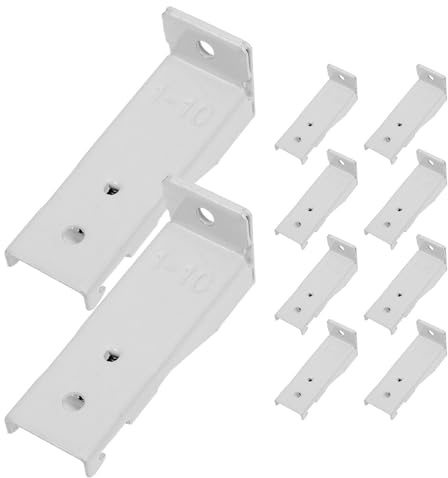 CVUTOVO 10 Stück Gardinenschienen Wandhalterungen aus Robustem Eisen Flexible Montagehalterungen für Gardinenschienen Wand und Deckenbefestigung Vielseitig Kompatibel für Wohnräume