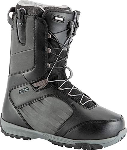Nitro Snowboards Herren Anthem TLS '19 Leichter Snowboardschuh Snowboardboot mit Schnellschnürsystem Allround Freestyle Freeride Softboot Warm Boots, Black-Charcoal, 26.0