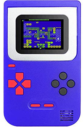 Gameboy Console de Jeu Portable Built-in 268 Jeux Classiques Cadeaux d'anniversaire pour Les Enfants Noël Tetris Pas Cher Zero Ecran Classic (Bleu)