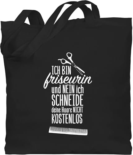 Baumwolltasche - Beruf und Job Geschenke - Ich bin Friseurin - Unisize - Schwarz - frisör geschenk kollegen arbeit beutel weihnachten friseur stoffbeutel für friseure einkaufsbeutel