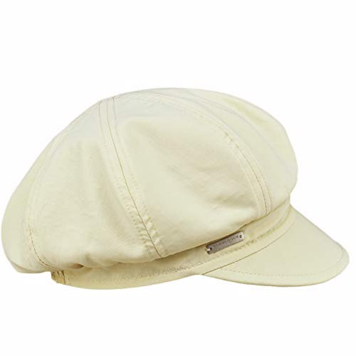 Seeberger Rain and Sun Ballonmütze Damencap Newsboy-Mütze Baker-Boy-Mütze Regencap Sonnencap Wintercap Sommercap Mit Schirm (Ivory)