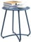 HollyHOME Beistelltisch Outdoor Balkontisch Klein Gartentisch Rund Beistelltisch Metall Wetterfest Loungetisch Outdoor Couchtisch für Patio Terrasse Wohnzimmer, Navy Blau