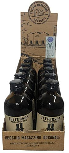 VECCHIO MAGAZZINO DOGANALE JEFFERSON AMARO IMPORTANTE MIGNON MINIATURE 5 CL - 10 BOTTIGLIETTE