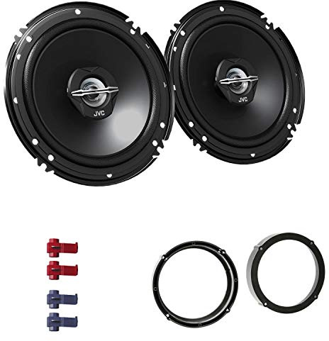 JVC CS-J620X Auto Lautsprecher 16,5 cm mit Einbauset passend für VW Volkswagen Touran ab 2003 Türen hinten 600 W 165mm 2 Wege Koax