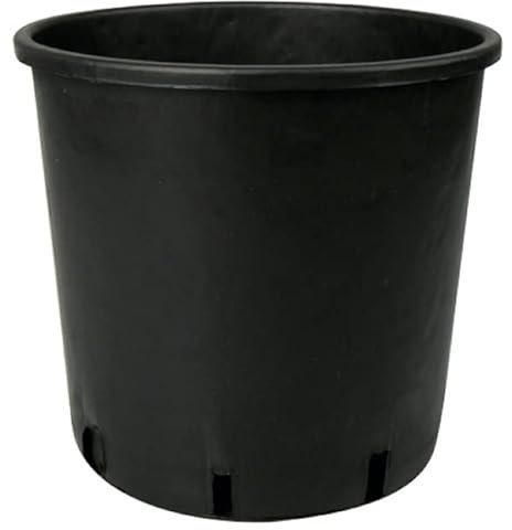 Blumentopf Grow Pflanzkübel schwarz Kunststoff Blumetöpfe rund Topf 4 7 11 15 19 26 Liter (A1 rund 4 L)