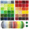 Gaspletu 2600PCS 6mm Glass Beads for Jewelry Making, 48 Crystal Colors, Round Beads Kit for Bracelets, Christmas Colors, Suitable for Beginners
