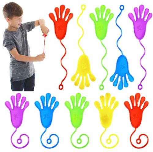 XOUDKE Klatschhand Kinder, 10 STÜCK Glibberhand Mitgebsel, Bunte Giveaway, Klatschhand Kinder, Klatschhand Glibber, Mitbringsel Give aways Scherzartikel Spielspaß, geeignet für Den Kindergeburtstag
