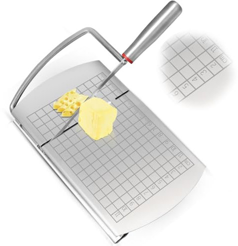 Trancheuse à fromage en acier inoxydable, coupe-fromage avec lame, trancheuses à fromage pour bloc de fromage, planche à trancher le fromage en bloc avec échelle précise, coupe-fromage polyvalents