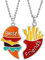 2 Stück Freundschafts-Anhänger-Halsketten-Set,BFF Necklaces,Beste Freunde Ketten,Burger Fries Freundschaftskette für 2 Mädchen, Geburtstagsgeschenk für beste Freunde