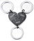 INBLUE Personalized 2-5 Names Heart Jigsaw Puzzle Piece Stainless Steel Keychain Set Custom Name Keychain Gifts for Women (Black - 3pcs)