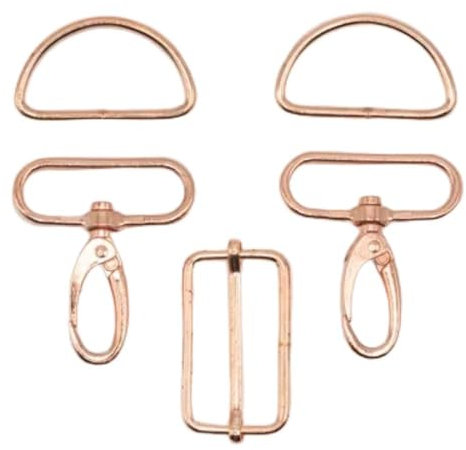 Die Stofftante Taschen-Zubehör-Set | für 40 mm breite Gurtbänder | 5 Farben (rose gold)