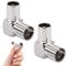 TV Aerial Coaxial Adaptor, 2Pcs PAL Male to Female Connector, RF Coax TV Antenna Right Angle Adapter Suitable for Receivers TV Sets Radios(Silvery)