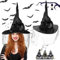 Fosoloni Hexenhut Damen,Witch Hat und Gotisch Armbänder,Hexenhut Haarreif mit Spinne,Retro Spitze Vampir Armband,2 Stück Hängende Hexenhut Dekoration,für Halloween, Karneval,Cosplay und Maskerade