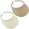 2 Pack Sun Visor Hat Women Men Golf Beach Sport Leisure Caps Cycling Fishing Tennis Running Jogging Ladies Hats (Beige, Khaki)