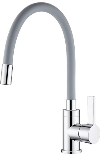 Retoo Wasserhahn Küche Flexibler 360° Drehbar, Küchenarmatur mit Soft Touch Schlauch, Hochdruck Spültischarmatur, Mischbatterie mit Wasserspar Aerator, hoher Auslauf Edelstahl
