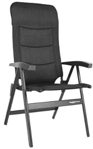 Westfield Noblesse Deluxe & Grande Campingstuhl, Klappbar, Outdoor Camping, Ergonomisch mit Kopfkissen, 100% Polyester, Dunkelbraun, 63-66x125-129x68cm, 4,8-5,1kg, Aluminium-Ovalrohr