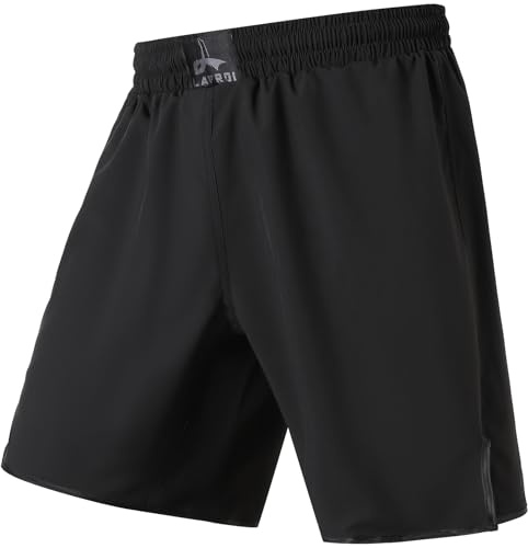 LAFROI Short de Combat pour Homme, Jiu Jitsu, MMA, Cross Training, Grappling, Boxe thaï Black Size MD