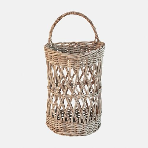 Loberon Hängekorb Finara - Naturbelassen - Stilvoller Cottage-Charme - Handgeflochten - Aufbewahrung - Ordnungshelfer - Rattan, braun