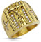 Tapsi´s Coolbodyart® Siegel Ring Edelstahl Zirkonia Jesus Kreuz Gold 66(21)