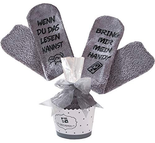 Handy Socken, Geschenke für Frauen, ausgefallene Geschenkidee zum Muttertag, WENN DU DAS LESEN KANNST BRING MIR HANDY, Geburtstagsgeschenke für Freundin, Schwester
