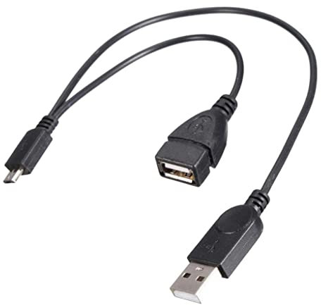 Sharplace OTG Host Power Splitter Y Micro USB Male to USB Female Adapter Cable Cord