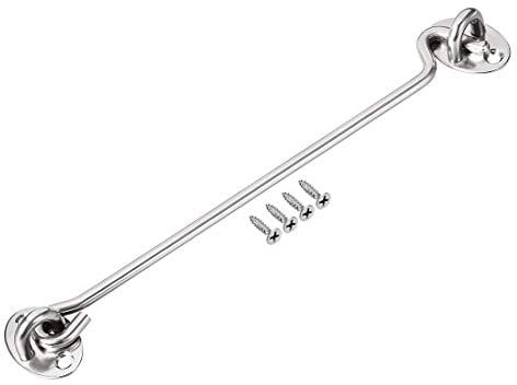 sourcing map 10 Cabin Hook Eye Latch Gate Door Swivel Window Door Hook Stainless Steel with Mounting Screws 1pcs