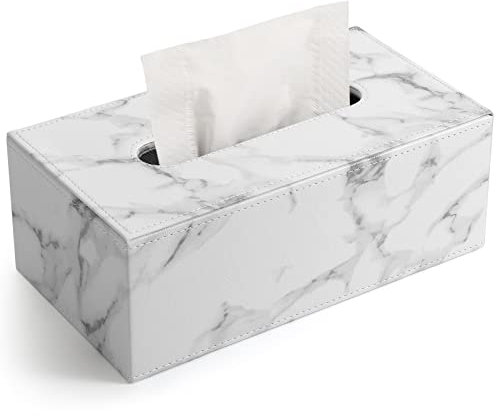 GORESE Kosmetiktücherbox Tücher Box aus Leder (Marble)