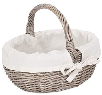 Red Hamper Wicker Shopping Basket, Brown, Small