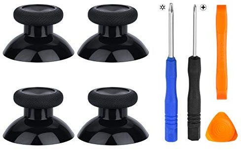 inRobert 4 x Analogue Sticks, thumbsticks Replacement, Screwdriver, Replacement Tool for Xbox One / PS4 Controller, Black Analogue Handle for Xbox One S