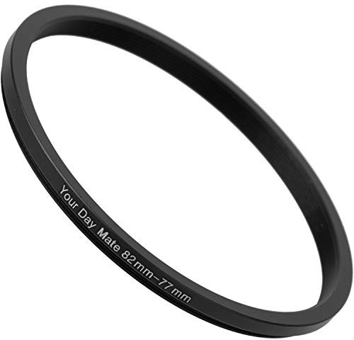 Step Down Ring, Ø 82 à 77 mm de diamètre, Compatible avec Les objectifs de Fabricants tels Que Canon, Sony, Nikon, Fujifilm, Adaptateur de Filtre pour Objectif d'appareil Photo, Step-Down Ring alu