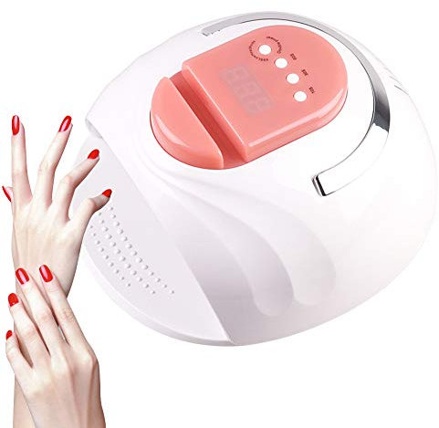 Nail Polish Led Dryer, Phototherapy Machine with Mobile Phone Holder for Gel Nail Polish Nail Dryer Curing Lamp USB Plug Carry Convenient (Pink)