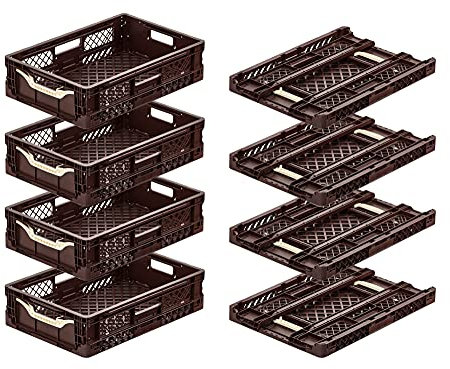 Klappbox 8x SPAR-SET | Stabil 600x400x154 mm | Sehr robuste Klappkiste, Einkaufskiste klappbar mit Griffen, Made in Germany