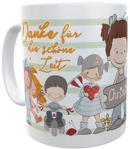 Geschenk Tasse Abschied für Erzieherin oder Kindergärtnerin inkl. Geschenkverpackung, Danke sagen, Sprüche, Abschiedsgeschenk, Geburtstagsgeschenk für Kindergarten-Erzieherin (Kindergartengruppe)