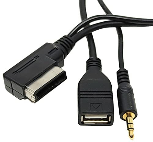 Vinciann USB-Kabel 3,5 mm Schnittstelle MMI AMI für Autoradio geeignet für Q7 kompatibel mit A5 und anderen