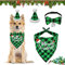EKKONG Hundehalstuch Weihnachten, Halstuch Hund Weihnachten Hundehalsband mit Glocke Weihnachtsmütze Hunde Weihnachtskostüm für Kleine Mittelgroße Haustiere (Grünes Plaid)