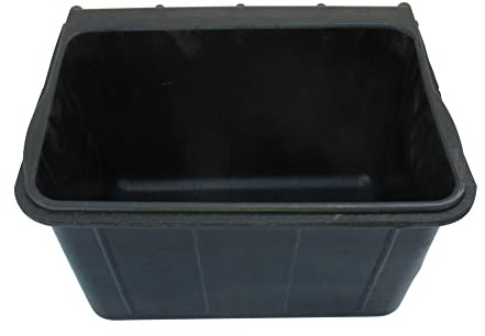 SecureFix Direct Hanging Rubber Horse Manger 16L (Heavy Duty Animal Feed Bucket), Black