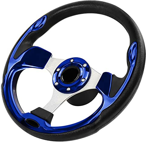 Acclcors Volant de bateau de 12,5 pouces, adaptateur de volant marin d'axe 3/4 pouces, volant antidérapant pour bateaux, yachts, bateaux Pontoon (bleu)