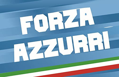 Bandiera Forza Azzurri tricolore fondo azzurro, per festeggiare Napoli! (250x150cm)