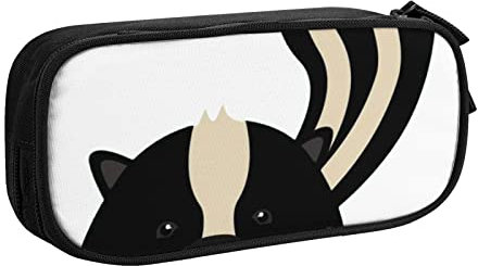 FLYIFE Skunk Große Federmäppchen mit 2 Fächern Federmäppchen Federmäppchen Beutel Organizer für Mädchen Jungen Schüler Schule Büro Universität, Schwarz , Einheitsgröße, Schulranzen