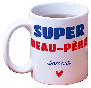 CADEAUX.COM - Tasse Personnalisable Super Beau-Père - Tasse à Café - Mug Personnalisé - Mug Original - Idée Cadeau Personnalisé Photo et Message